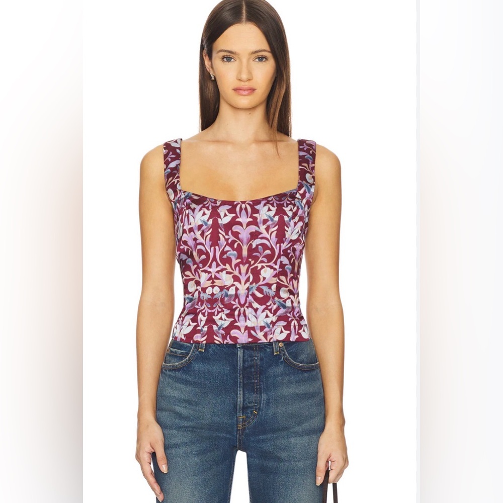 Free People Grace Corset Top in Cabernet Combo size‎ XS